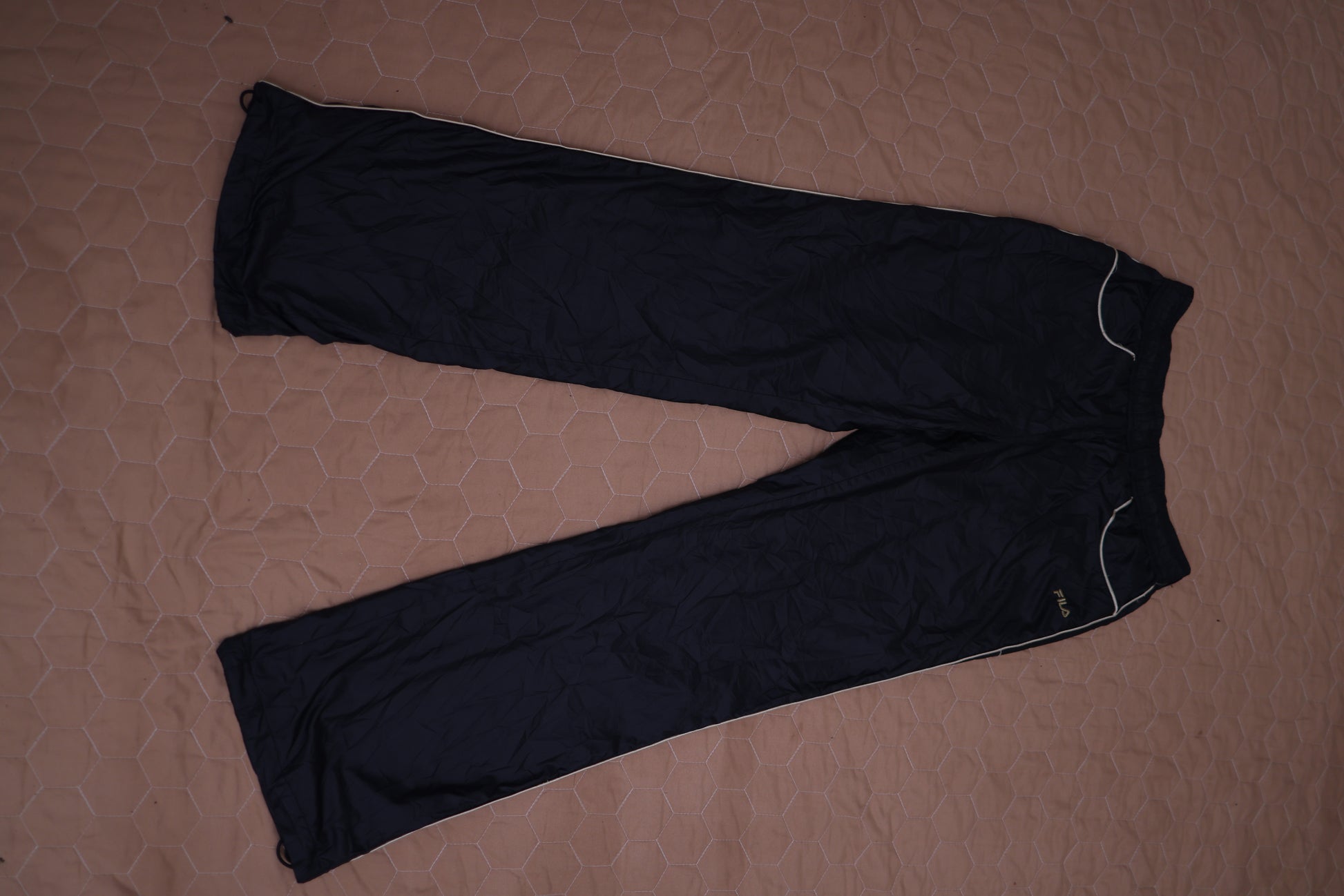 Vintage FILA Black Track Pants with White Piping