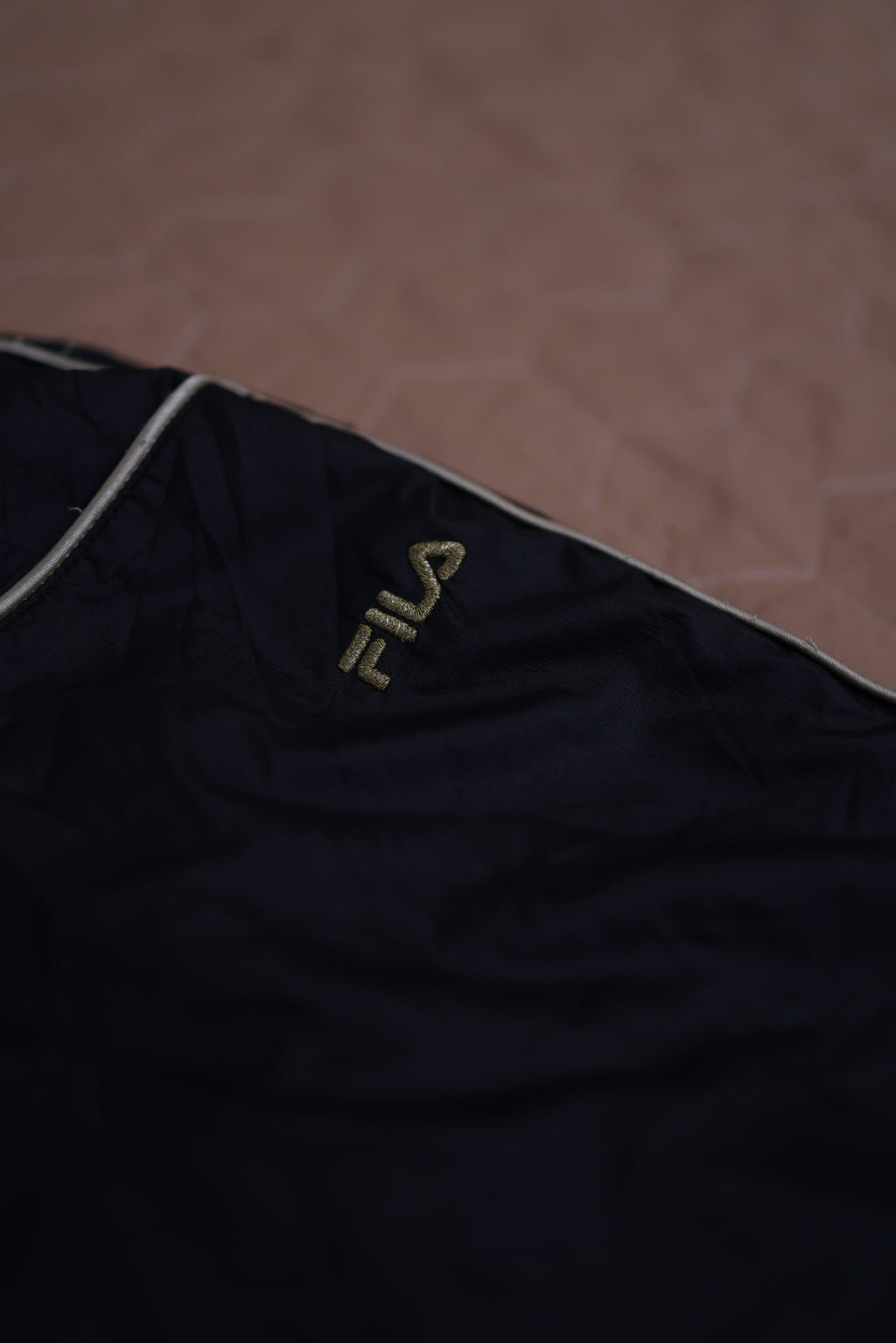 Vintage FILA Black Track Pants with White Piping