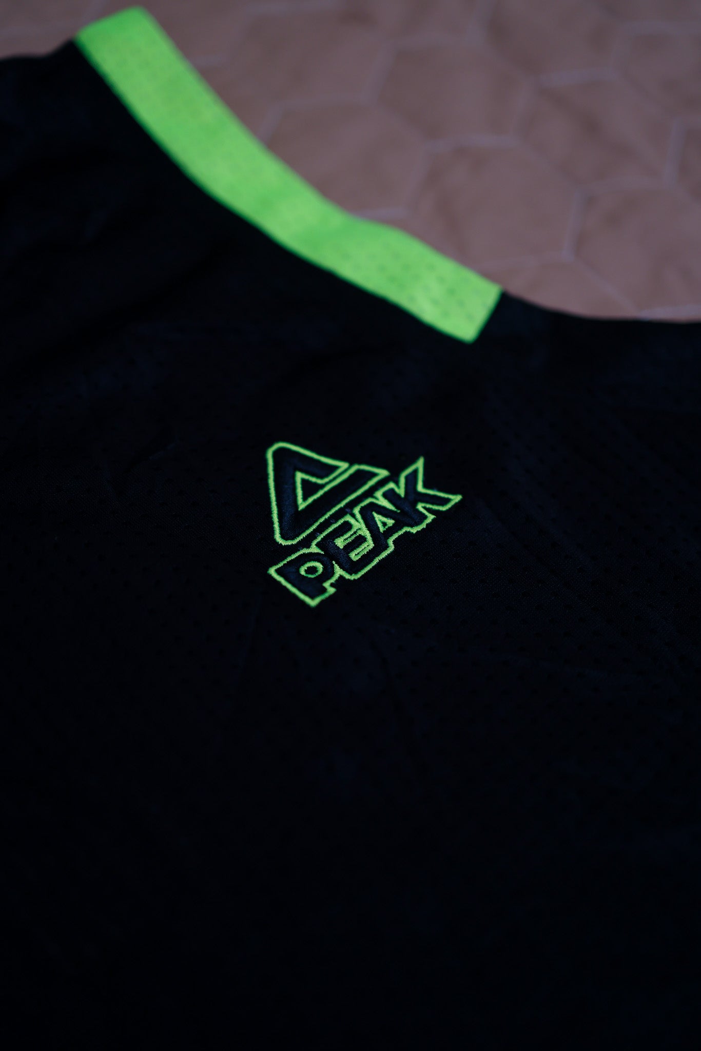 PEAK Black & Neon Green Basketball Jersey (No. 1)