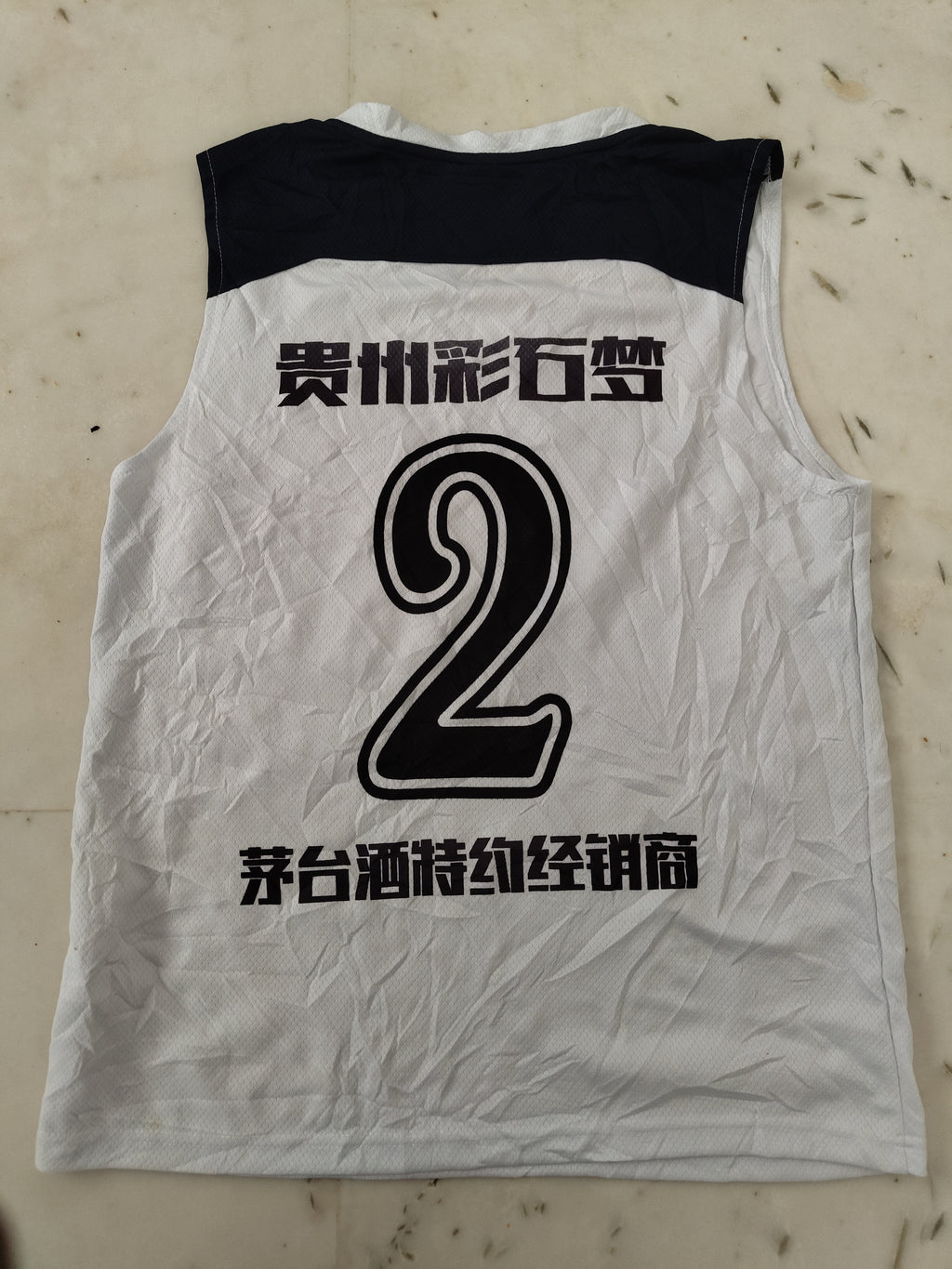 🔹 Jersey 1: White, Red, Blue – Size L